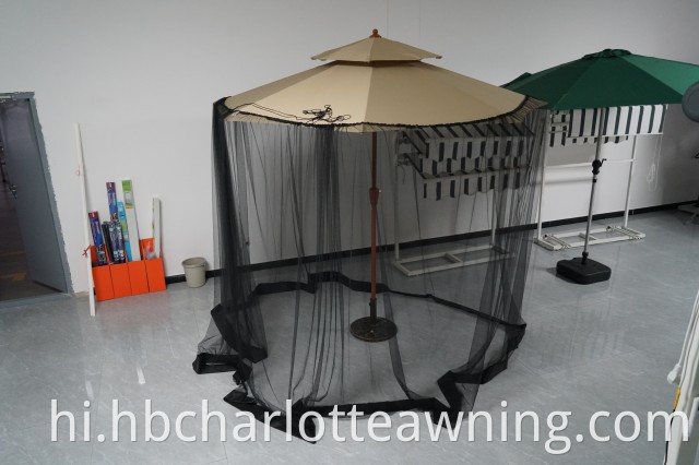Outdoor Patio Garden Adjustable Umbrella Screen Mesh Netting